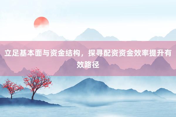 立足基本面与资金结构，探寻配资资金效率提升有效路径