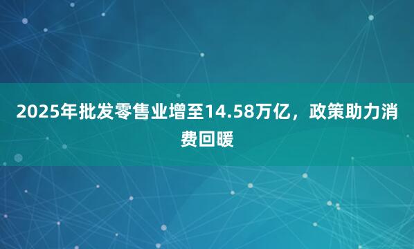 2025年批发零售业增至14.58万亿，政策助力消费回暖