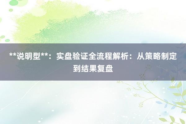 **说明型**：实盘验证全流程解析：从策略制定到结果复盘