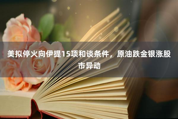 美拟停火向伊提15项和谈条件，原油跌金银涨股市异动