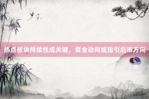 热点板块持续性成关键，资金动向或指引后市方向