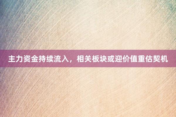 主力资金持续流入，相关板块或迎价值重估契机