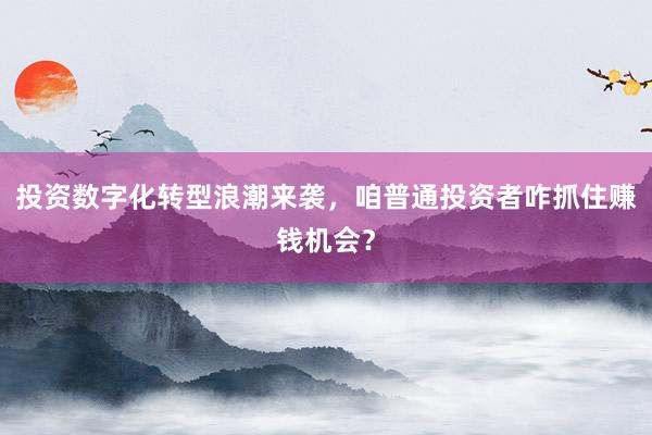 投资数字化转型浪潮来袭，咱普通投资者咋抓住赚钱机会？