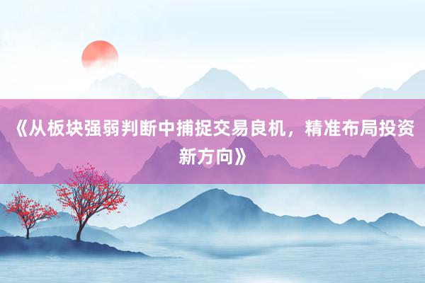 《从板块强弱判断中捕捉交易良机，精准布局投资新方向》