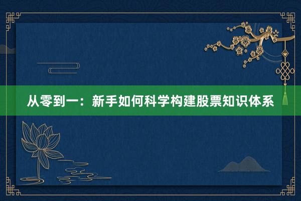 从零到一：新手如何科学构建股票知识体系