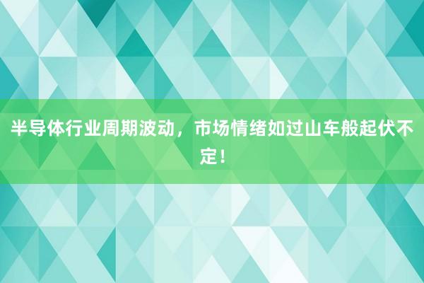 半导体行业周期波动，市场情绪如过山车般起伏不定！