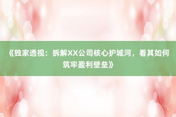 《独家透视：拆解XX公司核心护城河，看其如何筑牢盈利壁垒》