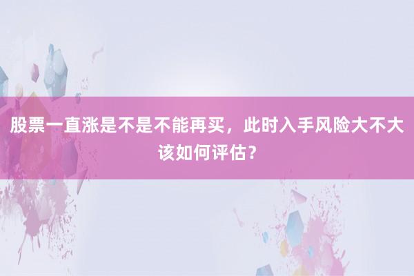 股票一直涨是不是不能再买，此时入手风险大不大该如何评估？